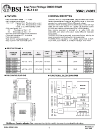Datasheet  BS62LV4003