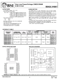 Datasheet  BS62LV4007