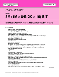 Datasheet  MBM29LV800TA