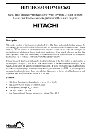 Datasheet  HD74HC651