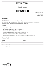 Datasheet  HD74LV04A