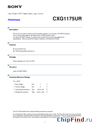 Datasheet  CXG1175UR