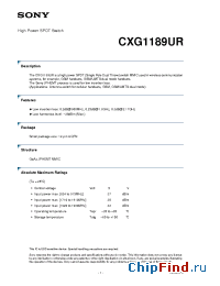 Datasheet  CXG1189UR