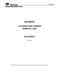 Datasheet  GC3021A