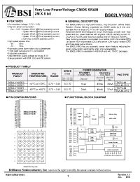 Datasheet  BS62LV1603