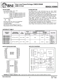 Datasheet  BS62LV2009