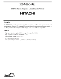Datasheet  HD74HC4511
