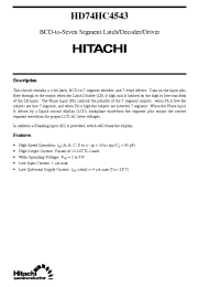 Datasheet  HD74HC4543