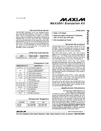 Datasheet  MAX3681EVKIT