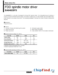 Datasheet  BA6492BFS