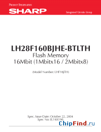 Datasheet  LH28F160BJHE-BTLTH