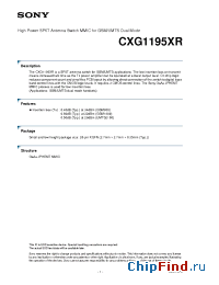 Datasheet  CXG1195XR