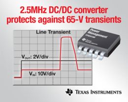 65V SWIFT DC/DC converter with Eco-mode technology focuses on light-load efficiency